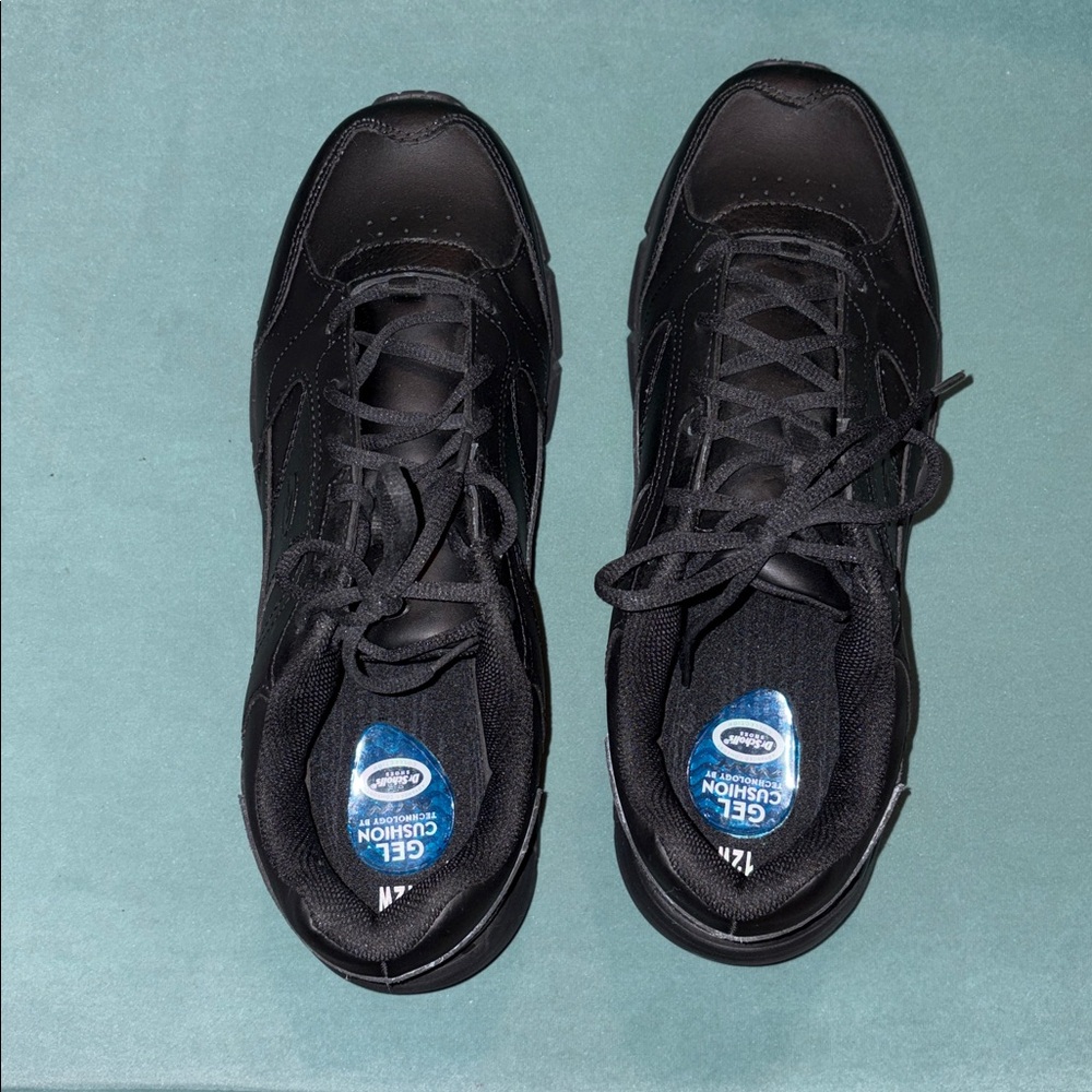 👟 Nunn Bush Comfort Gel Reed All Black Sneakers. 12 wide. New! - Picture 2 of 12